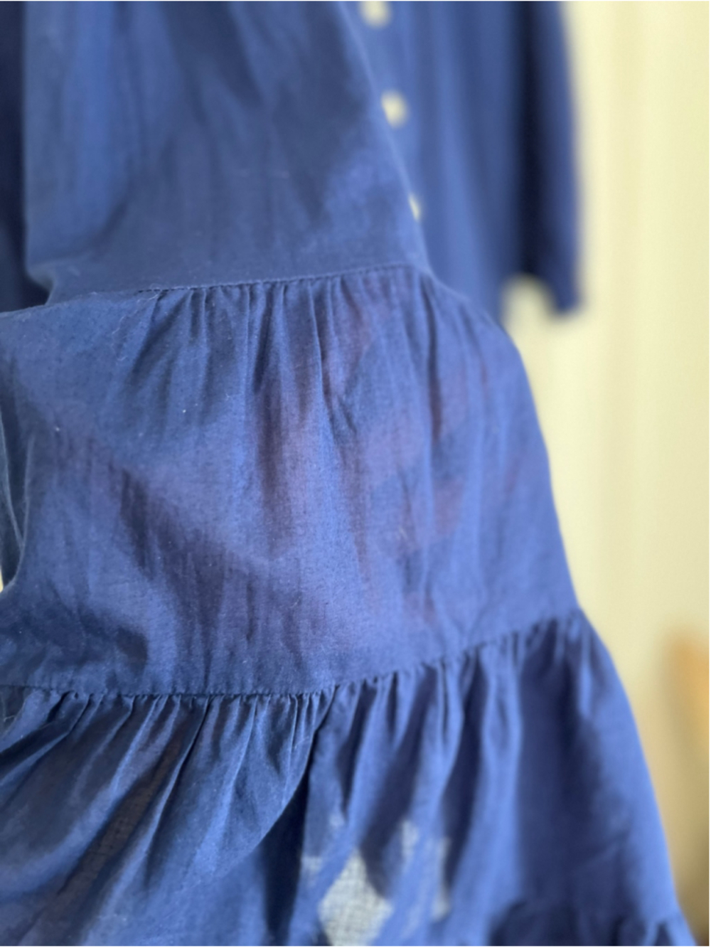 J. Crew Tiered Gauze Swim Cover-Up Navy Women's L - Picture 3 of 9
